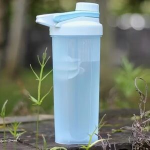 Blue Shaker Water Bottle with White Lid
